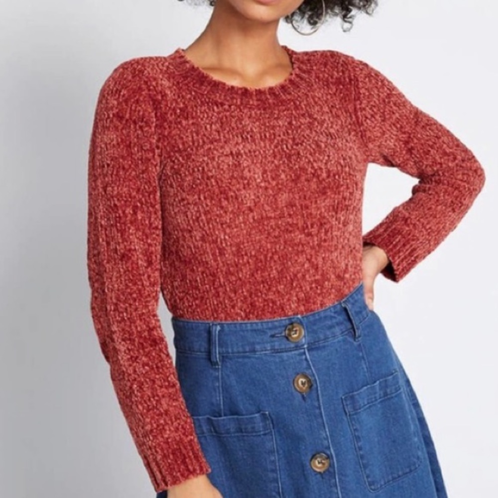 ❤️… ModCloth Rust Crop Sweater - Picture 2 of 5